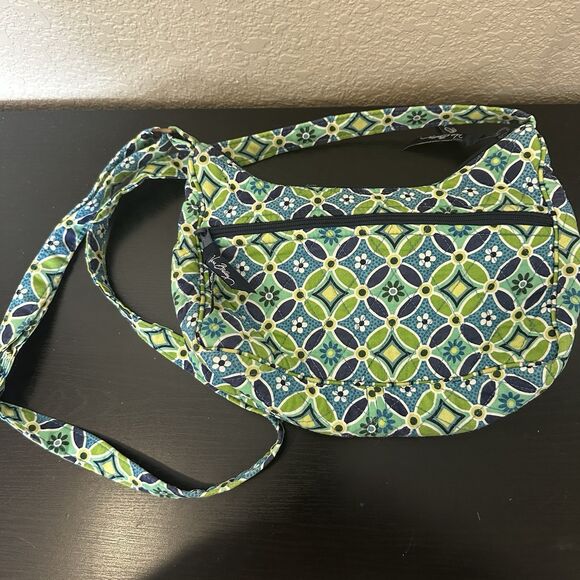 Vera Bradley Handbags - Vera Bradley retired Daisy Daisy Sherry blue green medium handbag geometric